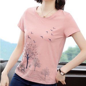 T Shirt Women 2021 Summer Tops Loose T-Shirt Cotto